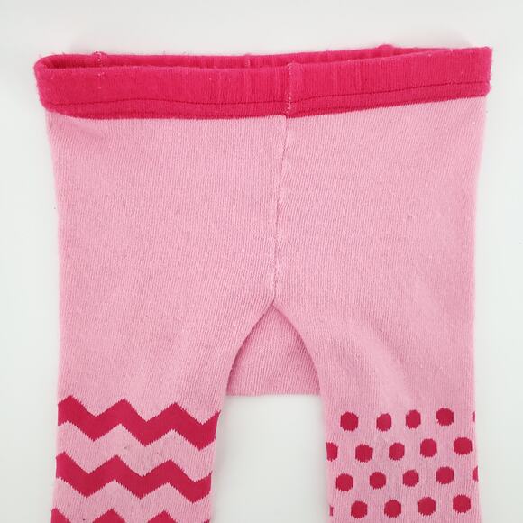Doodle Pants Girl Pink Monster Leggings Chevron Polkadot Legs Small 3-12 Months - Picture 6 of 7
